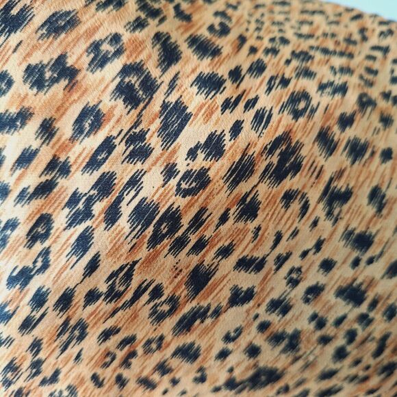 Vintage 80s Cheetah Leopard Cap Sleeve Sheath Dress Women Size Large - Picture 10 of 11